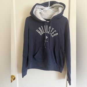 Hollister Women's Dark Blue Hoodie Sweater